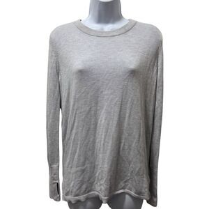 Lululemon Bring It Backbend Cashmere Blend Boolux Open Back Sweater Grey‎ Sz S